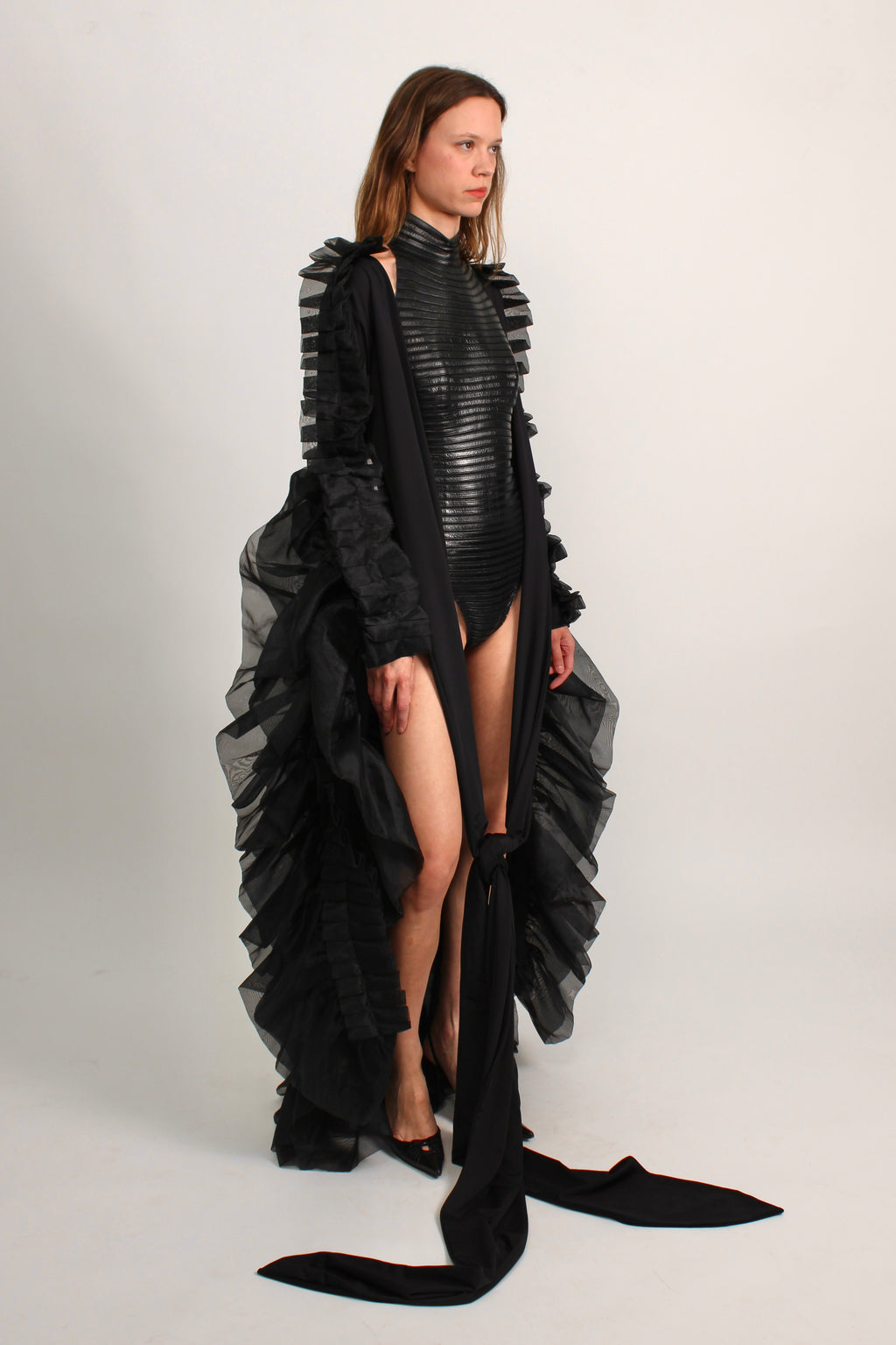 NY Laurent Ruffle Sleeves Rental