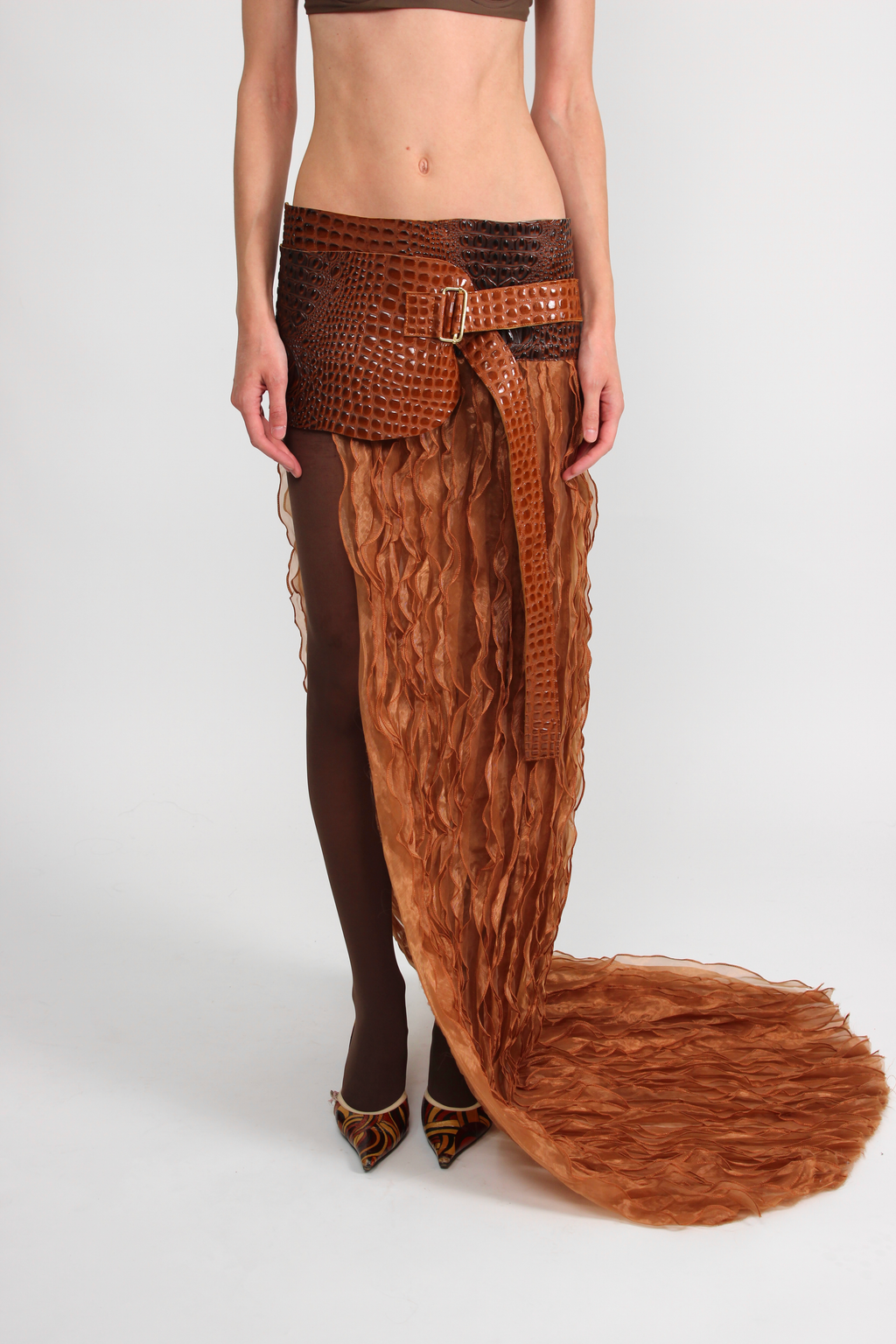Ny Laurent Croc Skirt Rental