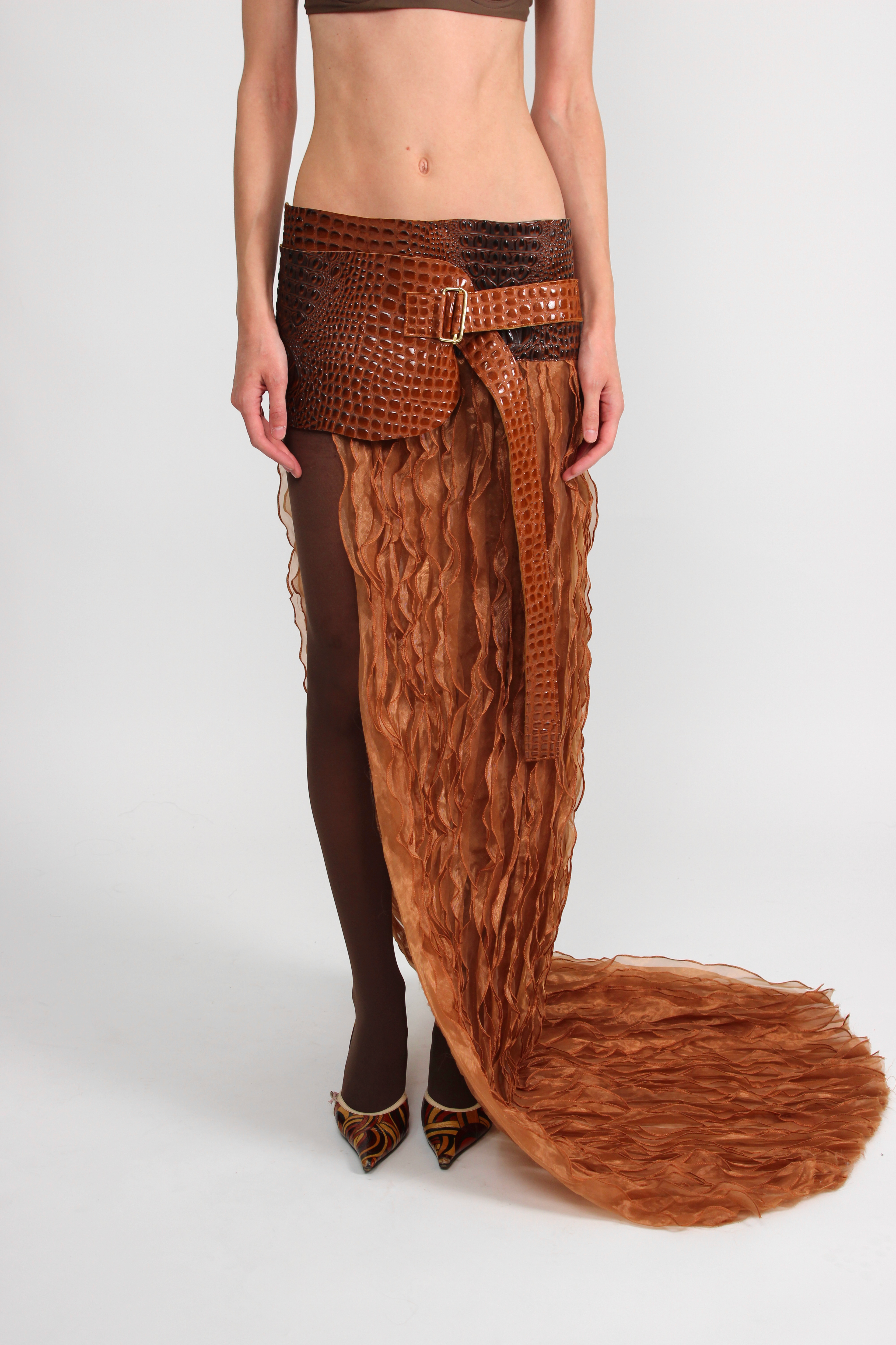Ny Laurent Croc Skirt Rental
