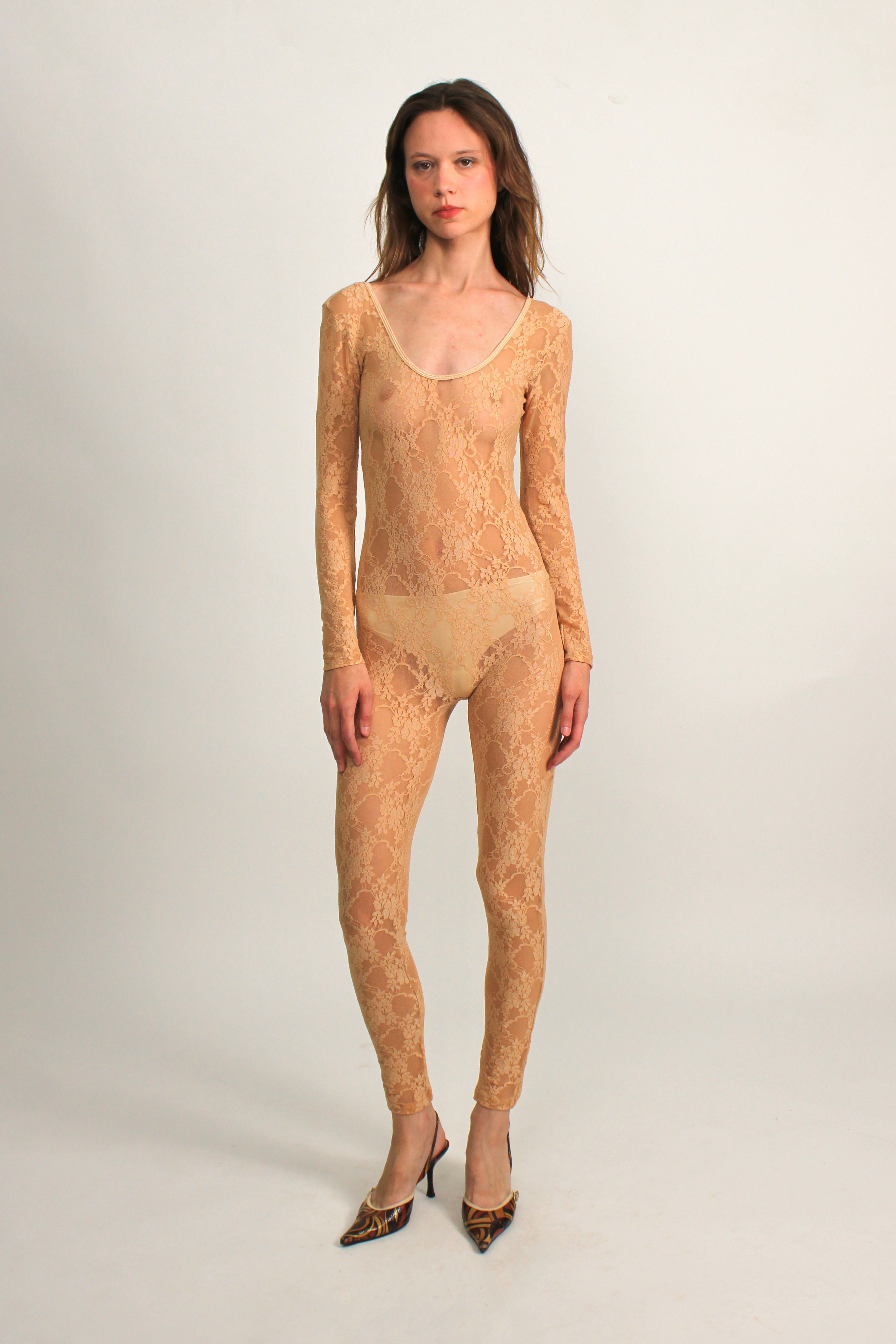 Lace Nude Catsuit Rental