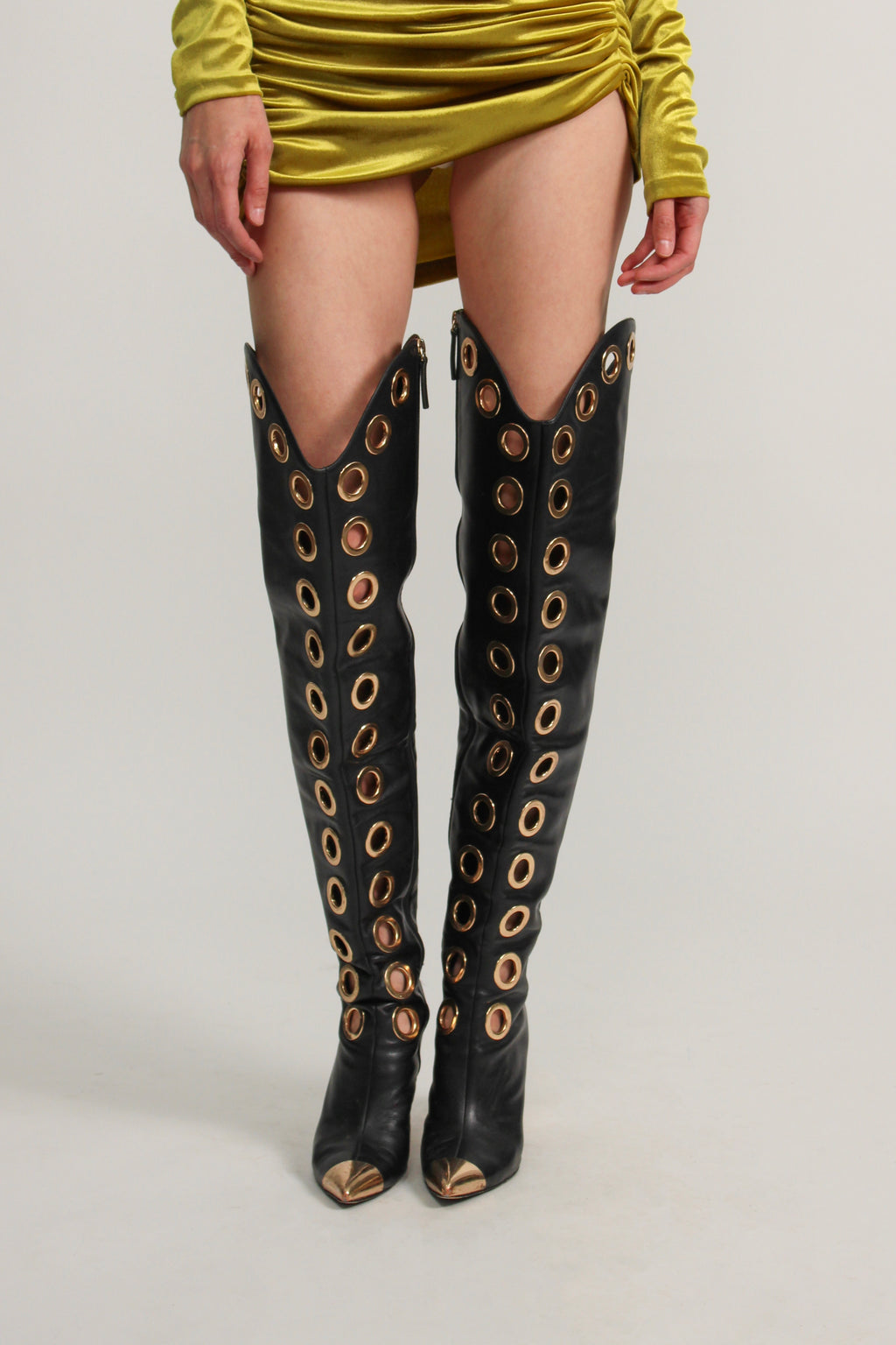 Jennifer Le Black and Gold Boots Rental